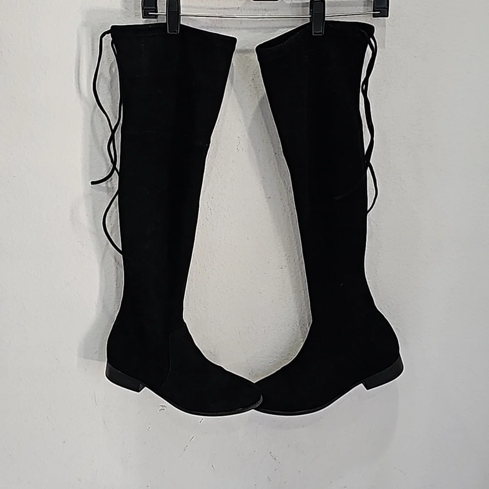 A New Day Black Faux Suede Over-the-Knee Boots Size 9.5